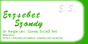 erzsebet szondy business card